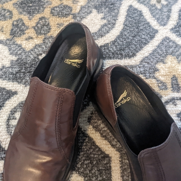 Dansko Brown Leather Shoes SZ 40 Square Blocky Great Condition - Picture 5 of 10